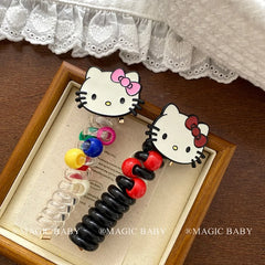 Cartoon Kitty Cat Puppy Cute Telephone Wire Hair Ties for Baby Girls Fashion Scrunchies for Kids Children Hair Accessories