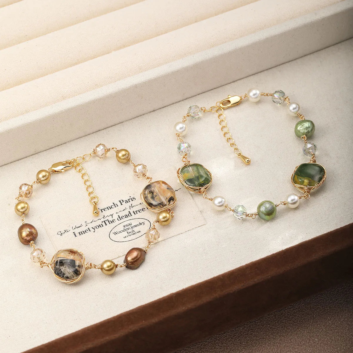 Fashion Freshwater Pearl Crystal Sweet Bracelets for Girls Trendy Elegant Jewelry for Women Ladies Wholesale China Factory
