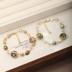 Fashion Freshwater Pearl Crystal Sweet Bracelets for Girls Trendy Elegant Jewelry for Women Ladies Wholesale China Factory