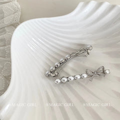 Sparkle Glitter Luxurious Hair Clips Chic Women's Alloy Barrettes Stylish Party Hair Accessories with Bowknot Design