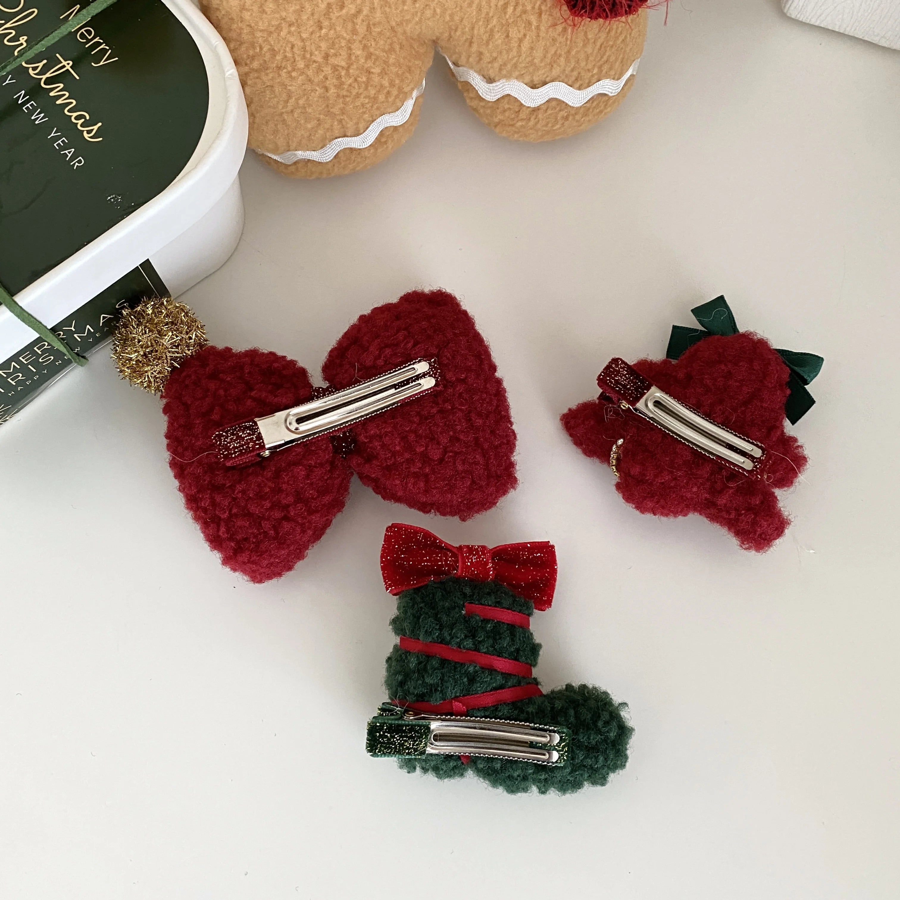 2025 Christmas Cute Bowknot Star Hair Clips for Baby Girls Sweet Elegant Fun Alligators for Kids Children Hair Accessories Chic