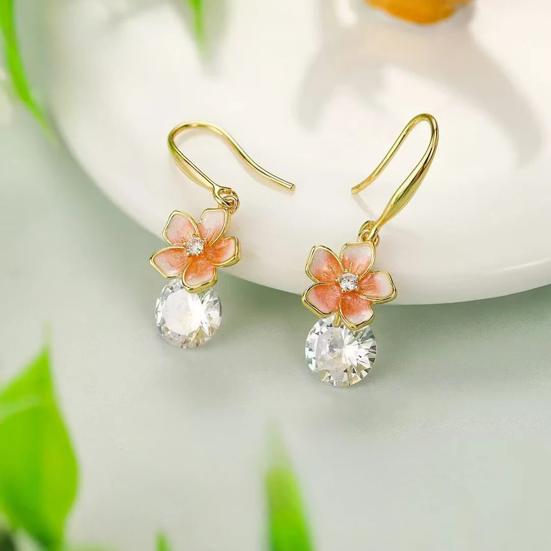 Female Flower Bow Imitation Pearl Decorative Drop Earring Fashion Elegant Beauty Bulk Order Jewelry Accessories for Women Daily