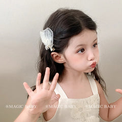 Girly Aesthetic Pink White Flower Imitation Pearl Bowknot Small Alligator Clips Sweet Fashion in Stock Kid Hairpins Accessories