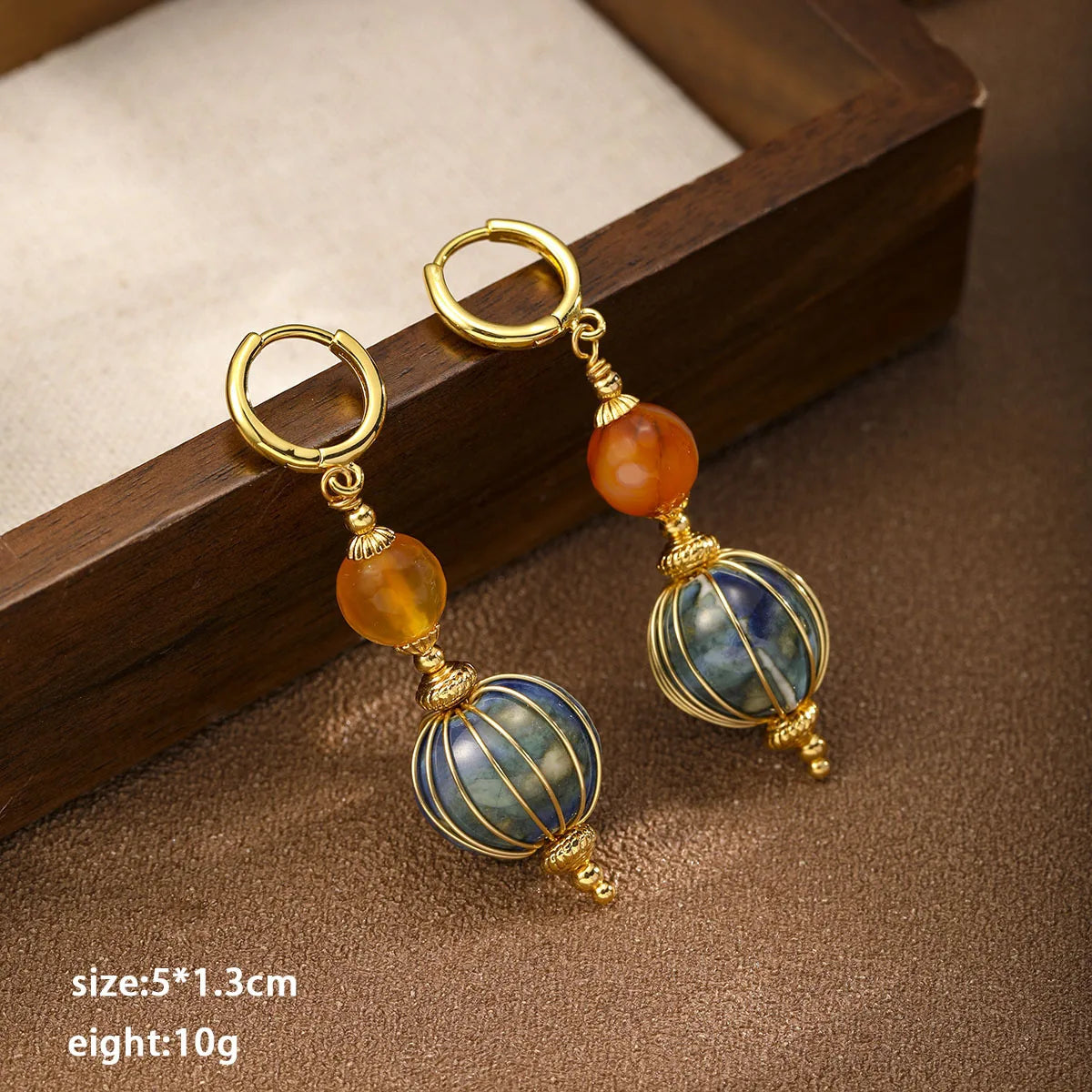 Fashion Natural Stone Ceramic Drop Earrings for Girls Dainty Luxury Vintage Jewelry for Women Ladies Wholesale China Supplier