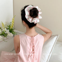 Hot Sale Flower Decorative Large Scrunchies Fashion Elegant Beauty Wholesale in Stock Hair Ties Accessories for Women Kids Daily