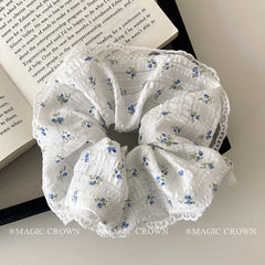Women's Elegant Trendy Hair Ties High Elastic Fabric Butterfly Scrunchy Daily Use Hair Ornaments with Sweet Style