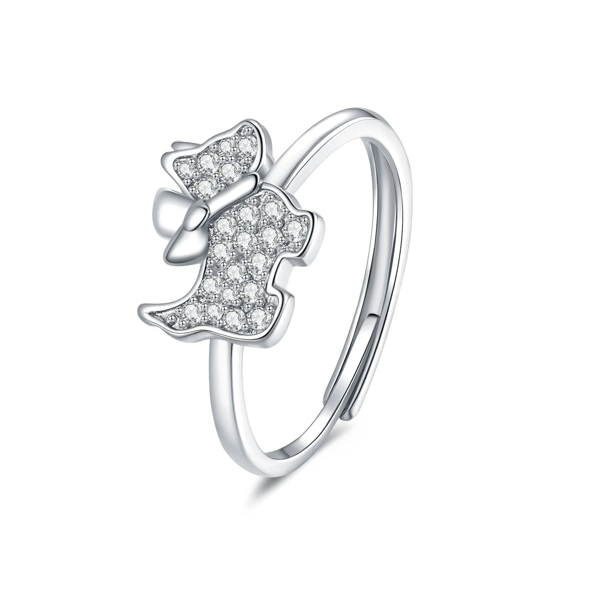 Hot Sale Shining Zircon-inlaid Cute Puppy Rings Women's Simple Fashionable Adjustive Rings Trendy Jewelry Accessories Wholesale