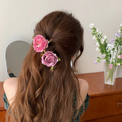 Fashionable Chic Hair Clips for Women Sweet Flower & Alligator Hair Accessories Elegant Alloy & Fabric for Girls & Ladies