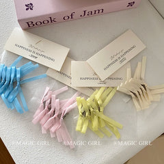 2025 Hot Sale Solid Color Bowknot Small Alligator Clips Sweet Fashion Beauty Wholesale in Stock Hairpins Accessories for Women