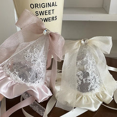 Female Sweet Ribbon White Pink Bowknot Birthday Hair Clips Fashion Elegant Sparking Bulk in Store Hairpins Accessories for Prom
