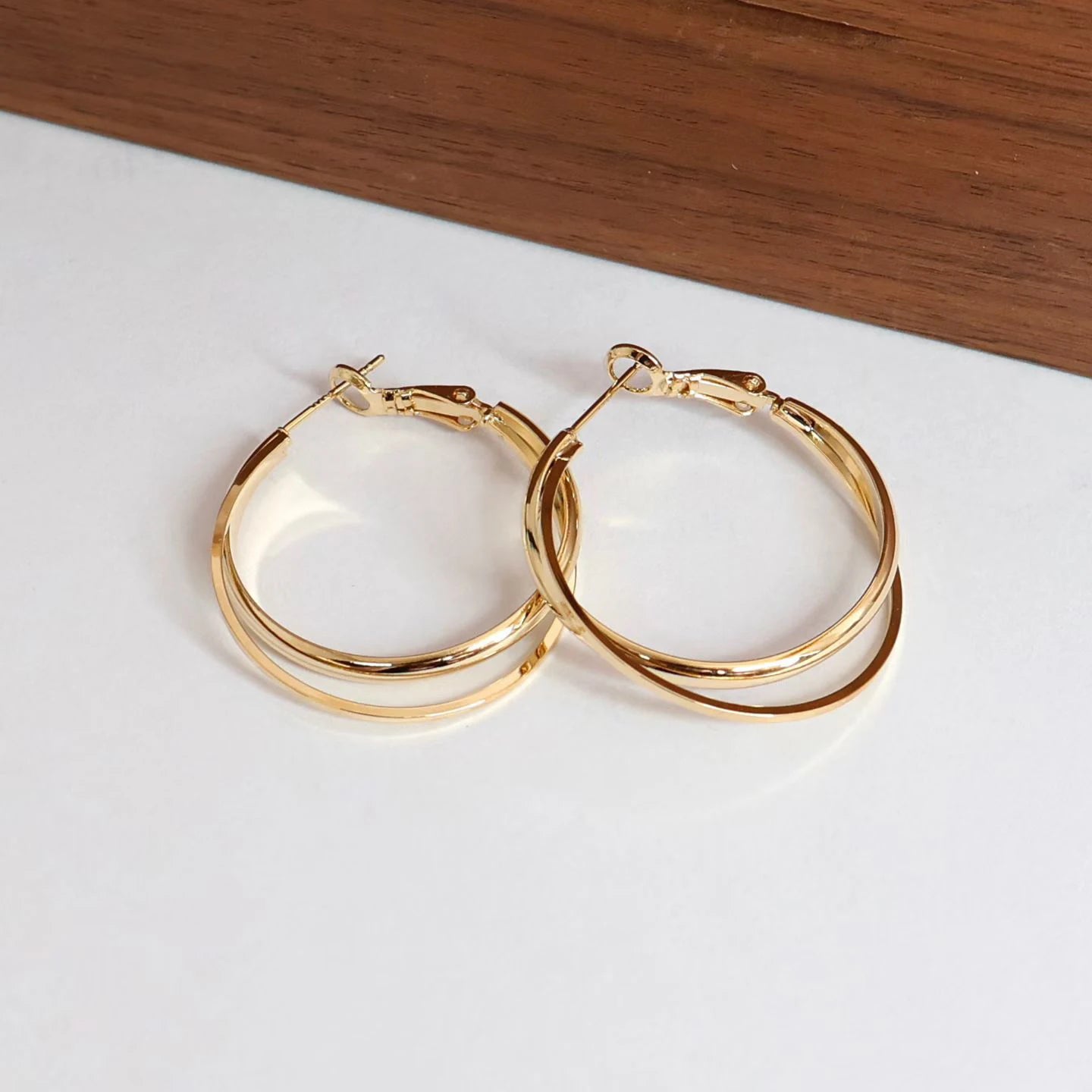 Female Gold Color Large Hoop Earring Fashion Elegant Graceful Glamorous High Quality Bulk Jewelry Accessories for Women Street