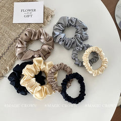 2025 Brand New Satin Hair Ties for Women Minimalistic Scrunchies Solid Color Casual Soft Hair Accessories Sweet for Girls Ladies