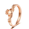 The opening is adjustable. / Rose gold