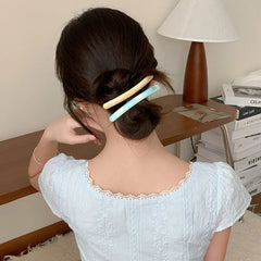 Elegant Sweet Cute Girls Barrettes Acetate Minimalistic Solid Color Hair Clips Stylish Alloy Hair Accessories for Ladies Parties