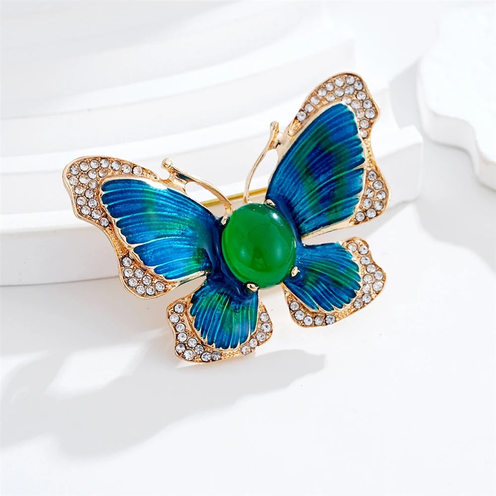 Fashion Glamorous Charms Butterfly Glitter Brooches for Girls Fancy Sweet Pins Jewelry for Women Ladies Accessories Hot Sale