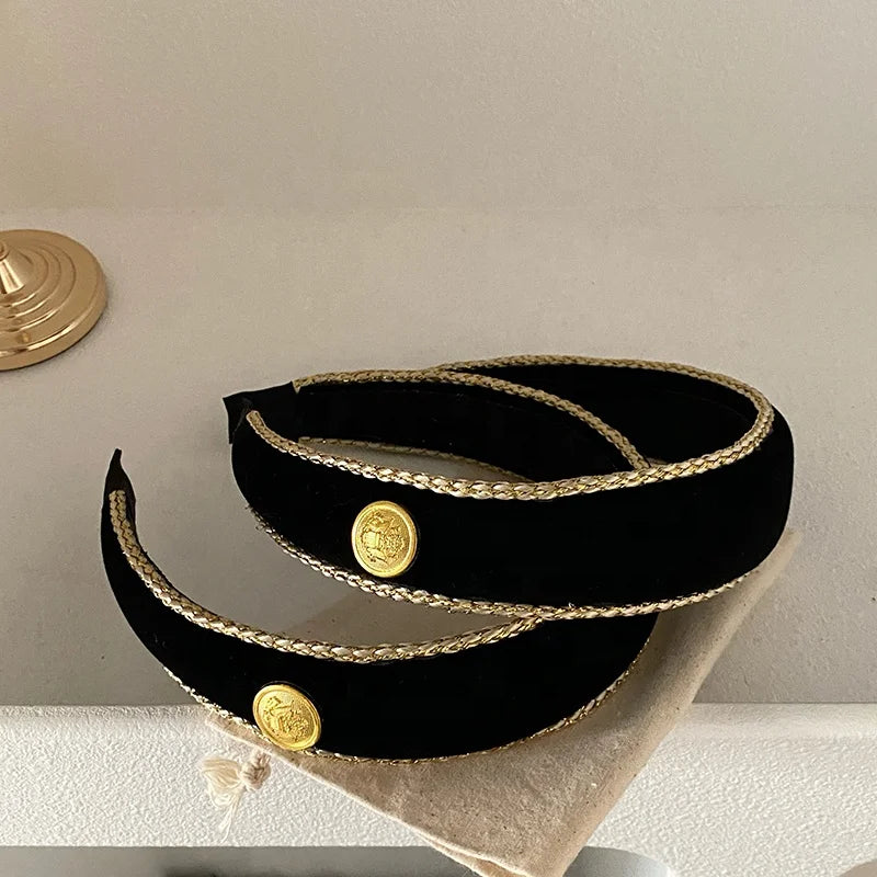 Female Solid Color Wide Hairbands Elegant Vintage Simple Customized Wholesale in Stock Headbands Accessories for Women Office