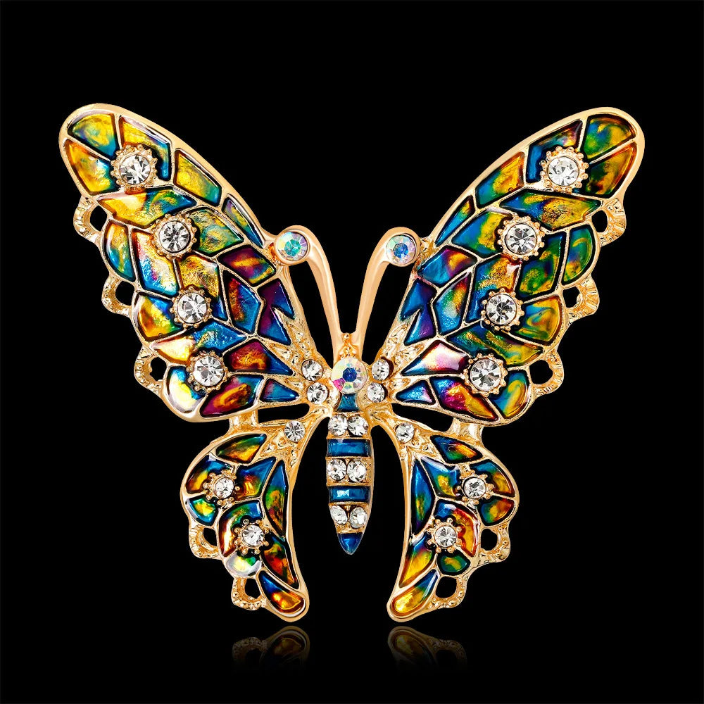 Fashion Dainty Luxury Lustrous Butterfly Brooches for Girls Refined Elegant Pins Jewelry for Women Ladies Accessories Wholesale