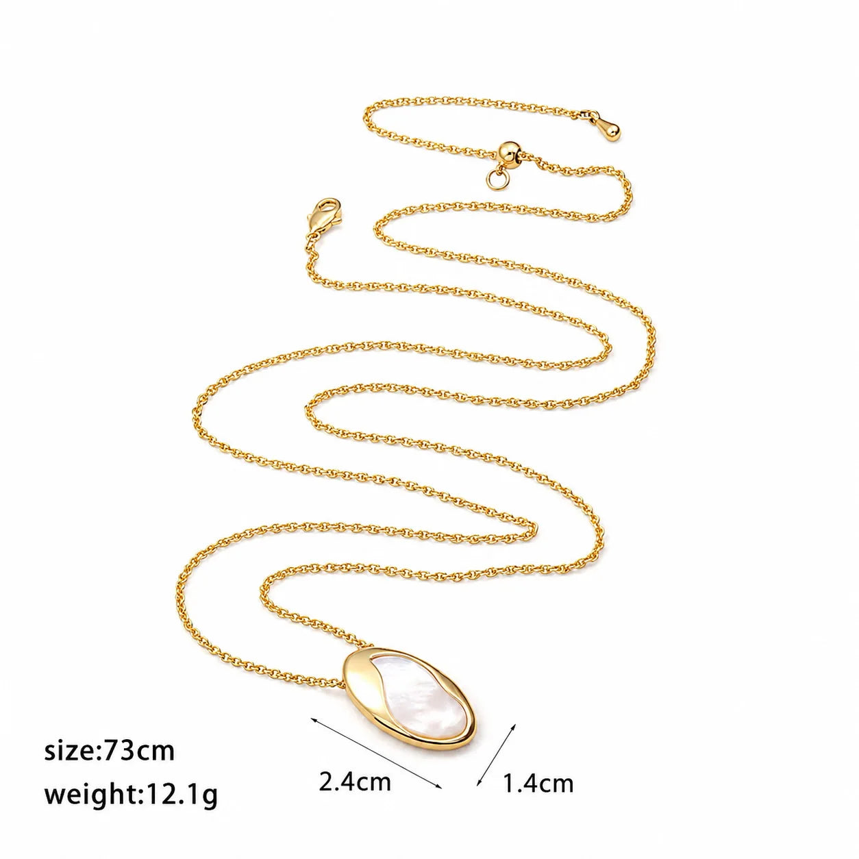 Fashion Copper 18K Gold Plated White K Shell Pendent Necklaces for Girls Simple Jewelry for Women Ladies Wholesale Bulk Sweet