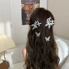 Hot Sale Women's Daily Use Elegant Butterfly Shape Hair Claws Solid Color Hair Clips Clamps with Creative Design for Parties