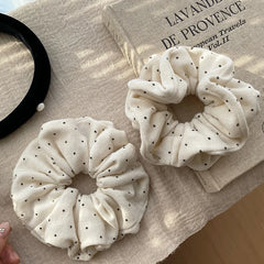 Fashion Simple Minimalistic Classic Polka Dot Scrunchies for Girls Elegant Sweet Hair Ties for Women Ladies Hair Accessories