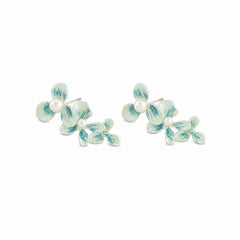 Girls Flower Freshwater Pearl S925 Silver 18k Gold-plated Green Purple Earring Factory Price Low MOQ Trendy Jewelry for Daily