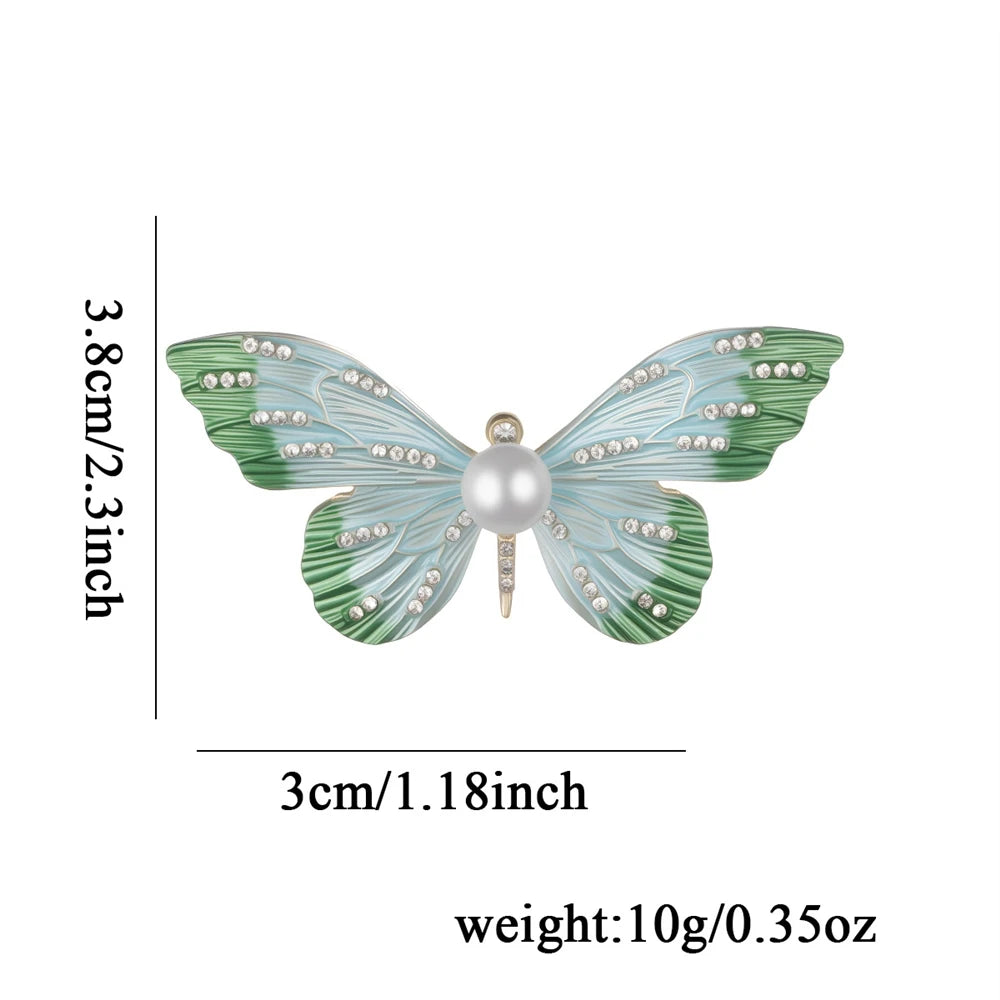 Fashion Glitter Glamorous Butterfly Sweet Brooches for Girls Stylish Fairy Pins Jewelry for Women Ladies Accessories Wholesale