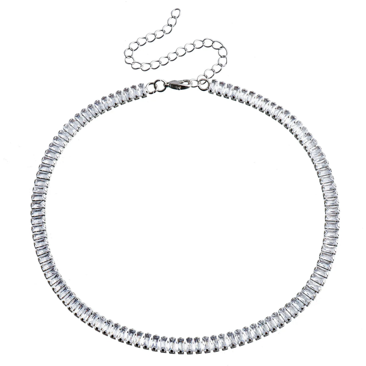 Simple Rhinestone Fashion Glitter Sparkle Necklaces for Girls Minimalistic Jewelry Suits for Women Ladies Female Accessories