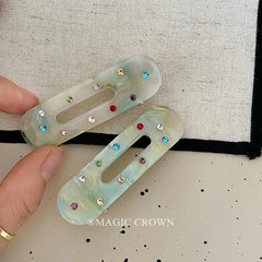 Cute Sweet Lustrous Glitter Dot Hair Clips Girls Fashion Elegant Trendy Hair Accessories Women Ladies Snap Clip Alloy Acetate