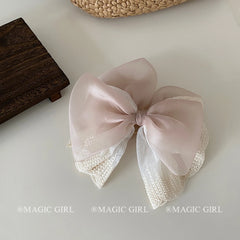 Sweet Elegant Dusty Pink Bowknot Hair Claw Clips Large Exaggerated Princess Style Haarspange for Women Ladies Hair Accessories