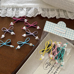 Classic Bowknot Heart Shaped Fabric Hair Clips for Baby Girls Cute Sweet Alligators Hair Accessories for Party Occasions
