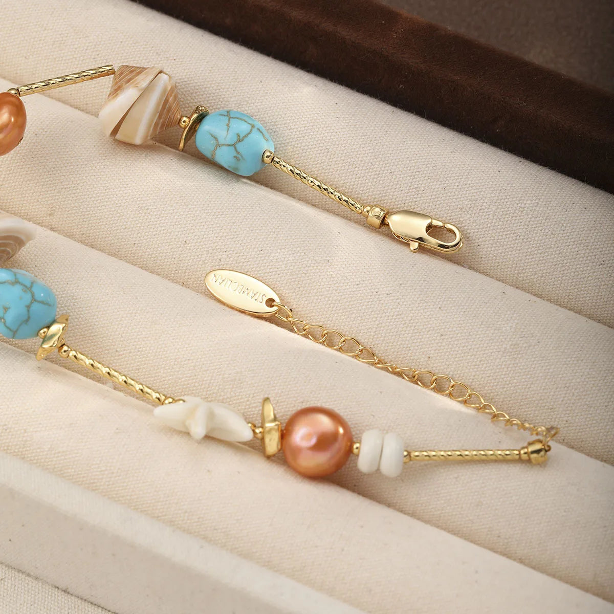 Fashion Shell Natural Stone Turquoise Bracelets for Girls Boho Jewelry for Women Ladies Wholesale China Manufacturer Bulk