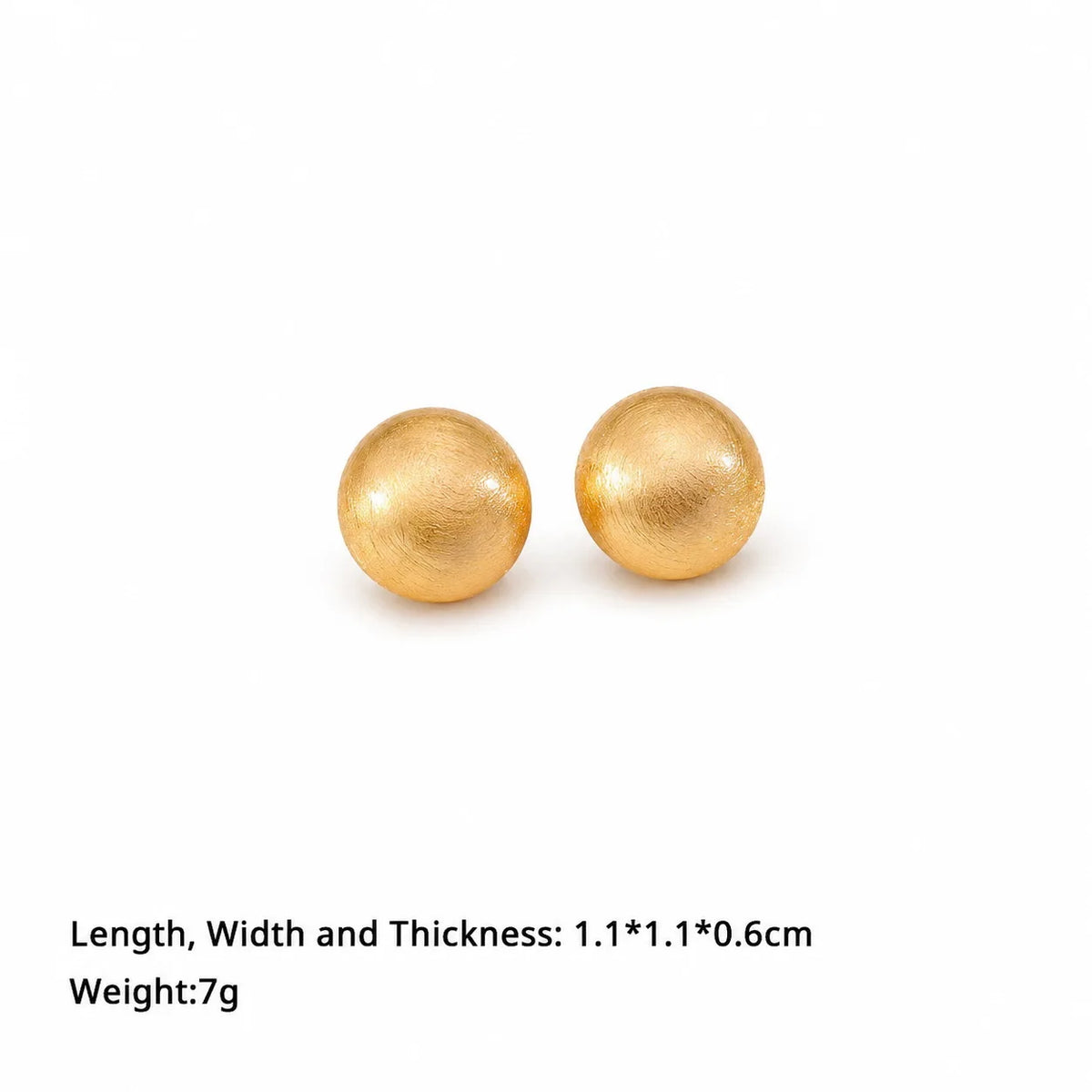 Female Gold Solid Brushed Ball S925 Silver 18k Gold-plated Small Stud Earring Fashion Elegant Charms in Stock Jewelry for Daily