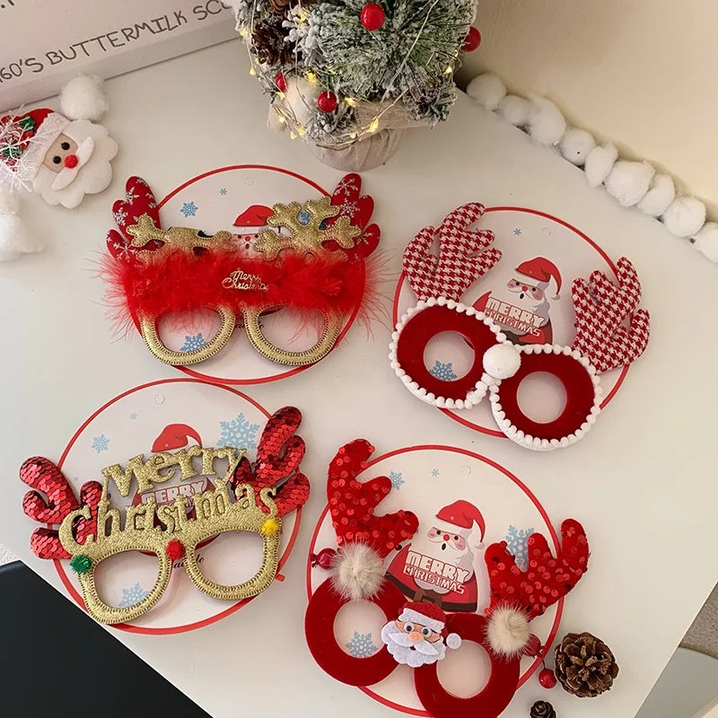 Female Letter Snowman Decorative Large Christmas Glasses Fashion Cute Wholesale in Stock Accessories for Christmas Festival Use
