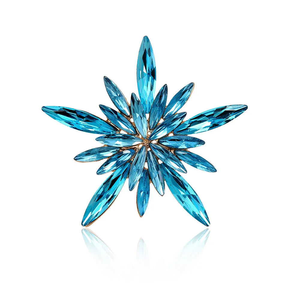 Fashion Rhinestone Star Glitter Sparkle Brooches for Girls Trendy Luxury Glamorous Pins Jewelry for Women Ladies Accessories