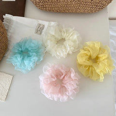 Hot Sale Women's Hair Ties Accessory Summer Spring Trendy Elegant Wholesale Stock Solid Color Lightweight Large Scrunchies