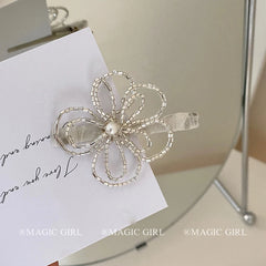 Fashion Chic Flowers Glitter Hair Clips for Girls Trendy Stylish Elegant Cute Sweet Alligators for Women Ladies Hair Accessories