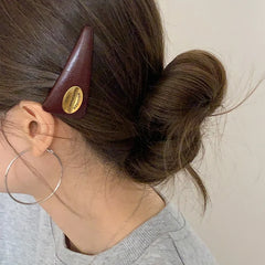 Female Autumn Winter Solid Color Small Snap Clips Elegant Vintage Elegant Wholesale in Stock Hair Clips Accessories for Women