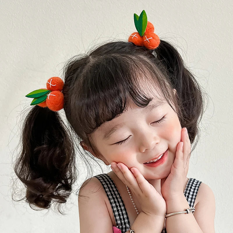 Cute Fashion Fruit Elastic Scrunchies for Baby Girls Kawaii Hair Ties for Kids Children Hair Accessories Simple in Stock