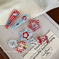 Fashion Cute Kitty Cat Sweet Hair Clips for Baby Girls Animals Star Plaid Alligators for Kids Children Hair Accessories Stylish
