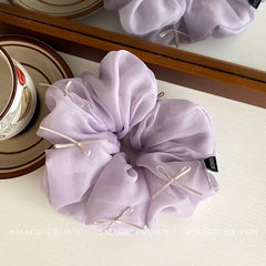 2025 Spring Summer Hot Sale Elegant Stylish Hair Ties for Women Ladies Ribbon Scrunchies Solid Colors Sweet Hair Accessories