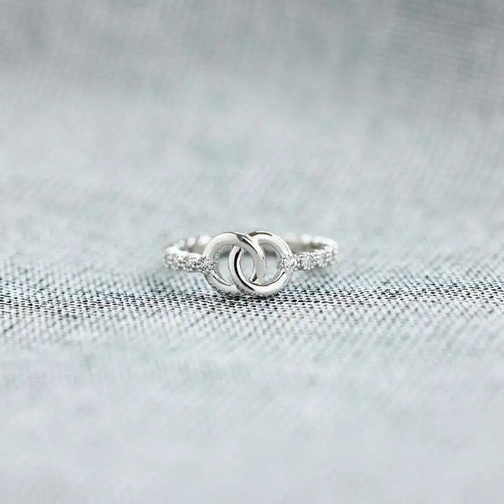 Women's Hollowed-out Double-ring Rings Customizable Dainty Fashionable Rings Jewelry European and American Accessories Wholesale