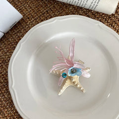 Hot Sale Starfish Flowers Small Decorative Alligator Clips Trendy Hawaiian Wholesale in Stock Hairpins Accessories for Women