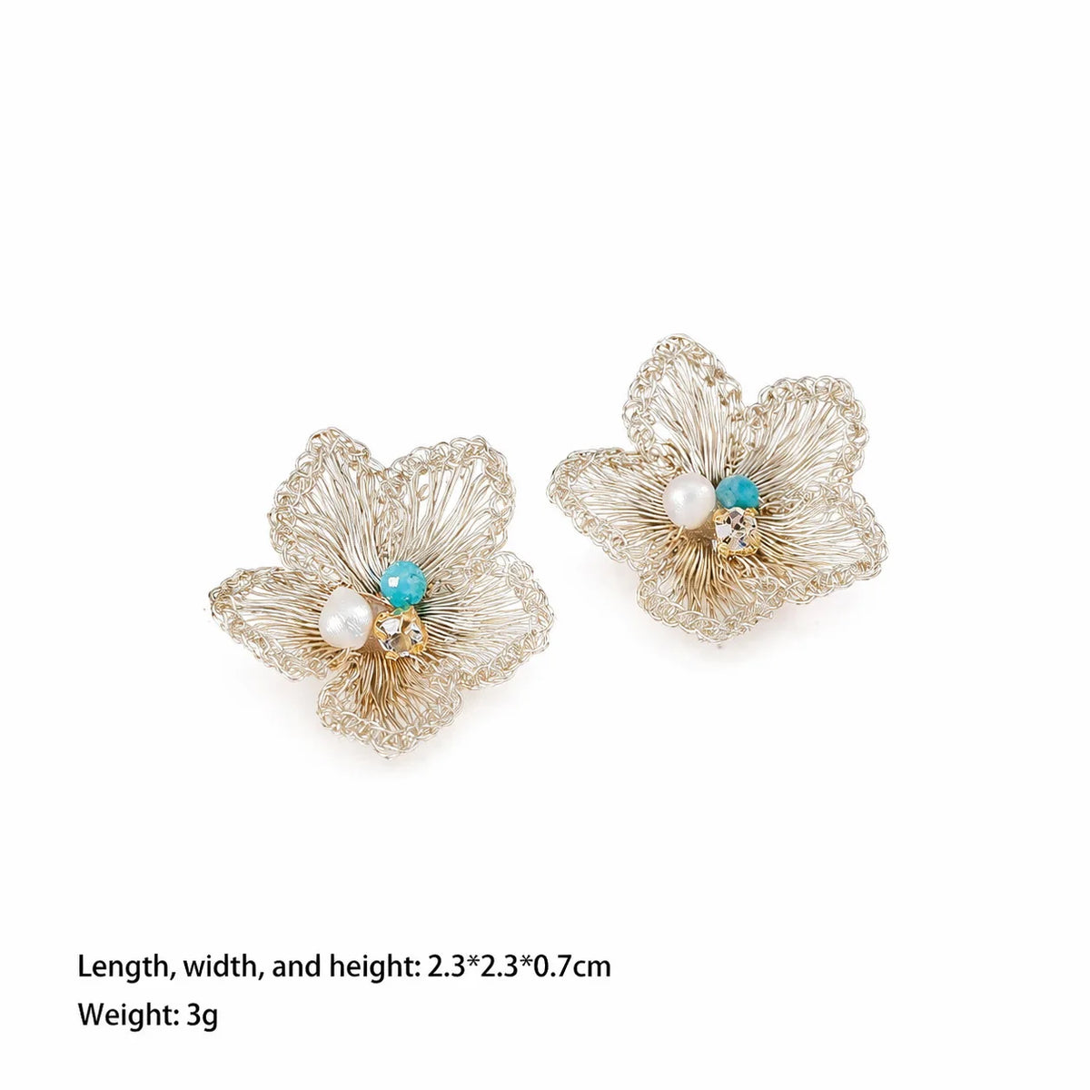 Fashion Luxury Copper Wire Crochet 18K Gold Earrings for Girls Vintage Artisan Work Jewelry for Women Ladies Wholesale Bulk