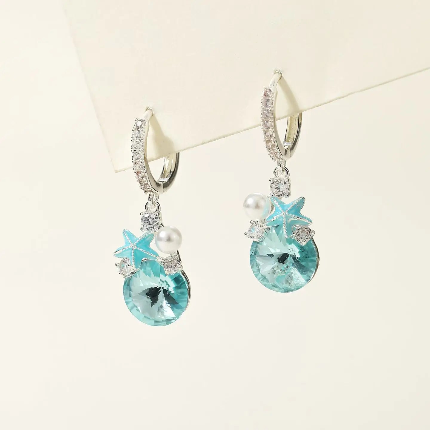 Glitter Sparkle Star Luxurious Drop Earrings for Girls Rhinestone Ocean Sea Jewelry for Women Ladies Accessory Chinses Supplier