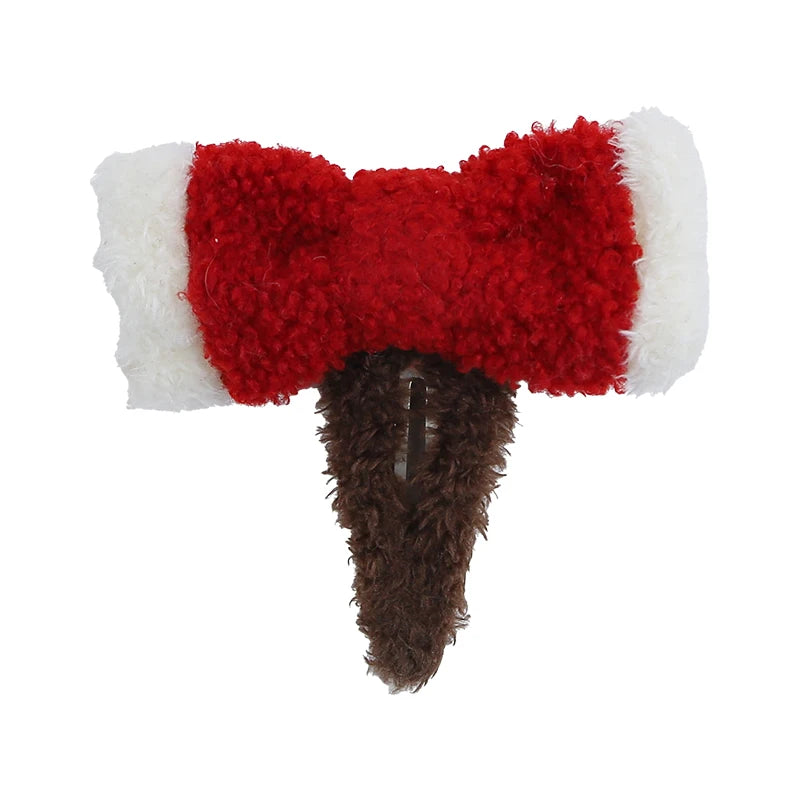 Female Autumn Winter Christmas Festival Celebration Chic Fashion Warm Customized Wholesale in Stock Small Hair Clips Accessories