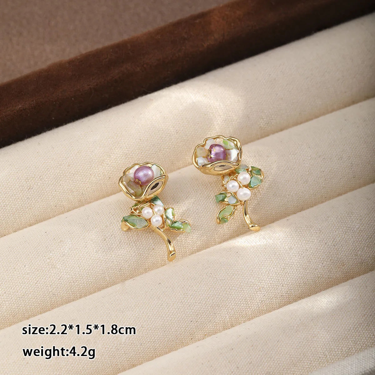 Fashion S925 Silver Freshwater Pearl Crushed Shell Flower Stud Earrings for Girls Sweet Jewelry for Women Ladies Wholesale