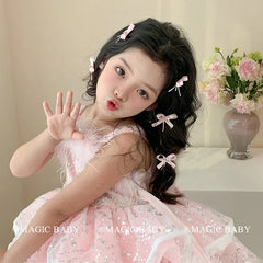 Girly Aesthetic Bowknot Solid Color Alligator Clips Fashion Elegant Princess Style in Stock Hairpins Accessories for Children