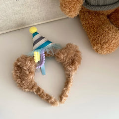 Fashion Bear Ear Fluffy Head Band for Baby Girls Cartoon Stylish Cute Sweet Hair Band for Kids Children Hair Accessories Chic