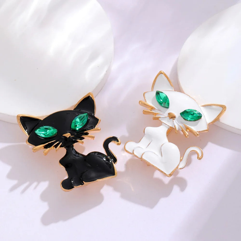 Fashion Trendy Cat Puppy Cartoon Animals Brooches for Girls Sweet Stylish Pins Jewelry for Women Ladies Accessories Wholesale