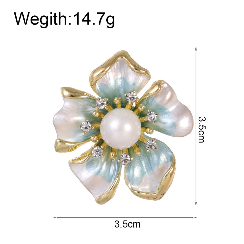 Fashion Sweet Elegant Lustrous Glitter Flowers for Girls Dainty Glamorous Pins Jewelry for Women Ladies Accessories Wholesale